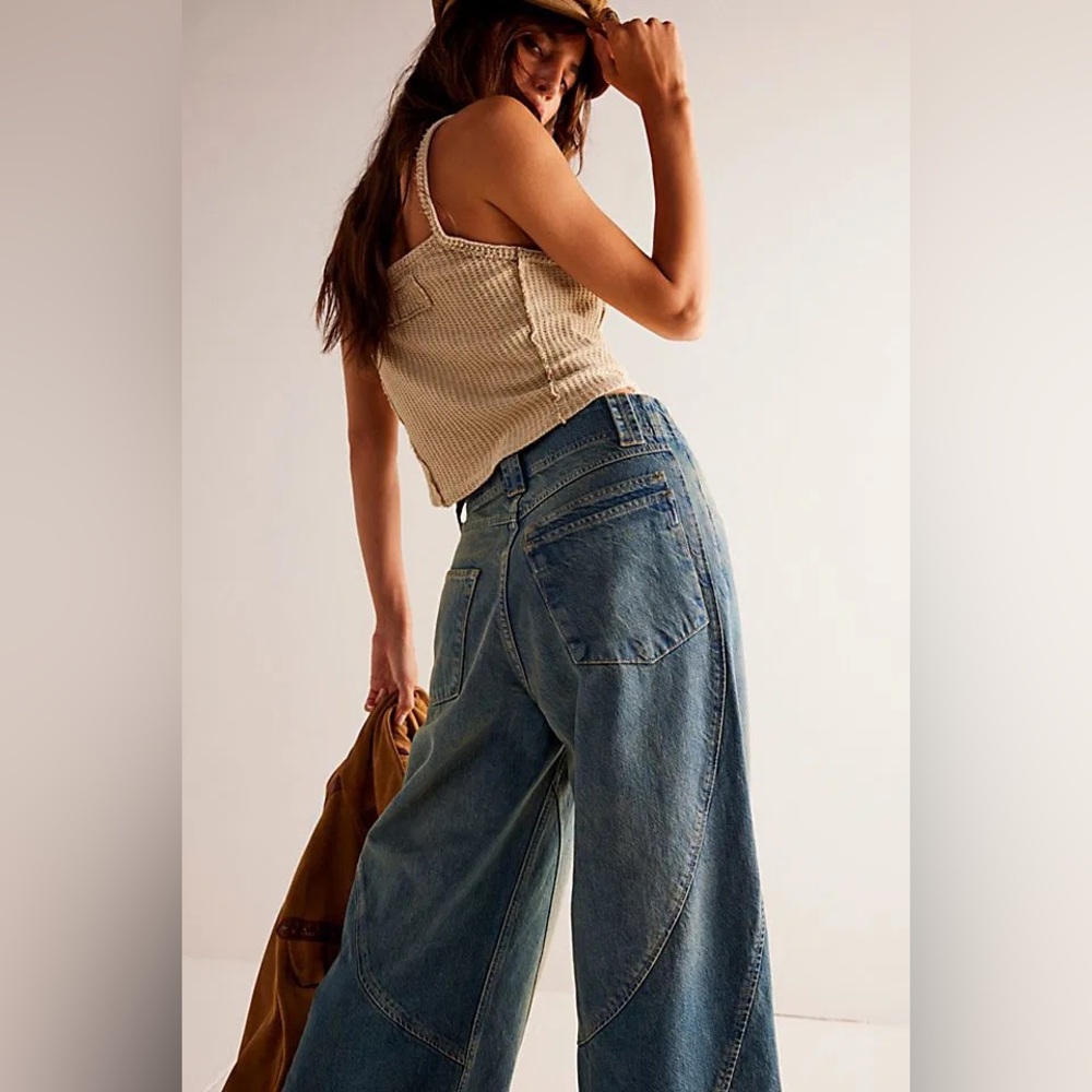 NWT We The Free Chill Vibes Dropped Wide-Leg Jeans - Picture 2 of 2